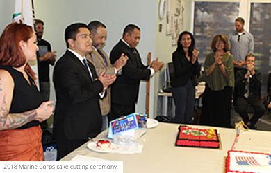 UC San Diego students and staff at a Student Veterans Resource Center celebration event