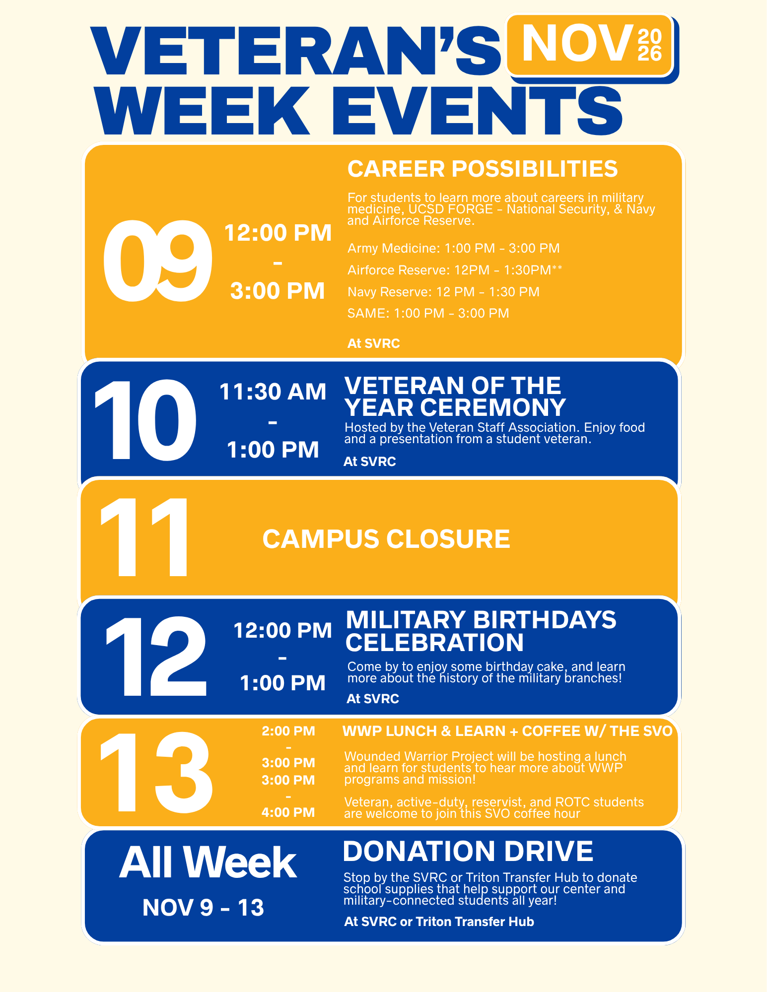 Veterans Week 2026