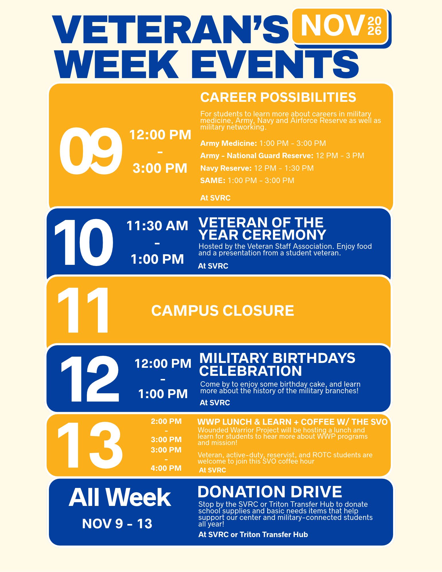 Veterans Week Events 2026